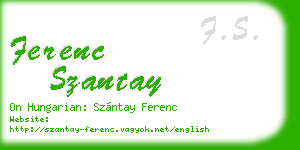 ferenc szantay business card