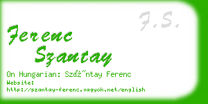 ferenc szantay business card